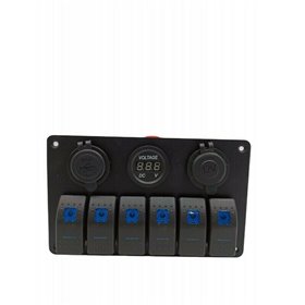 Αδιάβροχος Πίνακας με 6 Διακόπτες - USB - Υποδοχή Αναπτήρα - ΒολτόμετροΚωδικός: JN-9276 