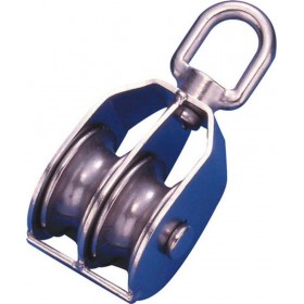 Eval Τροχαλία Inox με Διπλά Ράουλα &amp Στριφτάρι (Για Σχοινί Διαμέτρου: 8-10mm)Κωδικός: 103365 