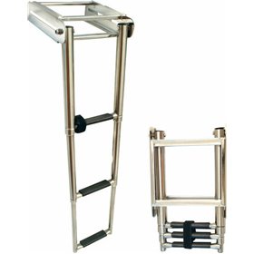Lalizas Σκάλα Πλατφόρμας Πτυσσόμενη Inox 316 με 3 Σκαλοπάτια 295x870mm 99504