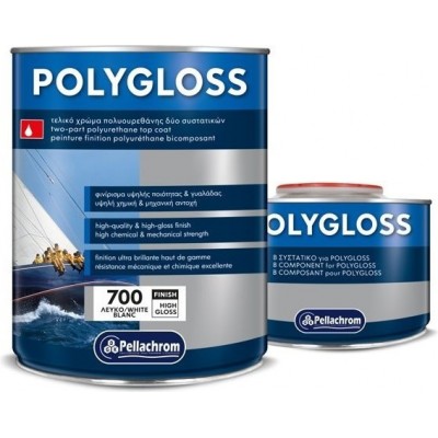 Pellachrom Polygloss A+B 700 Λευκό Τελικό Χρώμα Πολυουρεθάνης Δύο Συστατικών 0.75lt Λευκό