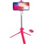 Lamtech Tripod Selfie Stick με Bluetooth Ροζ
