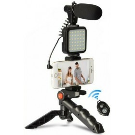 Live Streaming Set AY-49 Selfie Stick Τρίποδο Κινητού με Bluetooth Μαύρο