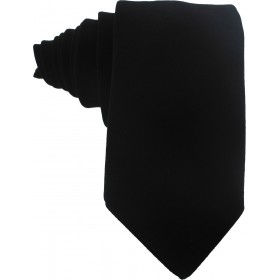 Μονόχρωμη Νεανική Ανδρική Γραβάτα 5.5cm- Ματ Μαύρη - 1410