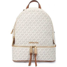 Michael Kors Rhea Γυναικεία Τσάντα Πλάτης σε Λευκό χρώμα