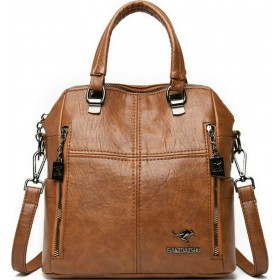 1318 Γυναικεία Τσάντα Πλάτης σε Καφέ χρώμα