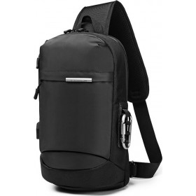 Ozuko Ανδρική Τσάντα Στήθους σε Μαύρο χρώμα