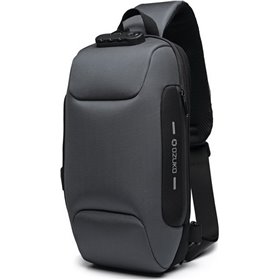 Ozuko 9223 Ανδρική Τσάντα Στήθους σε Γκρι χρώμα