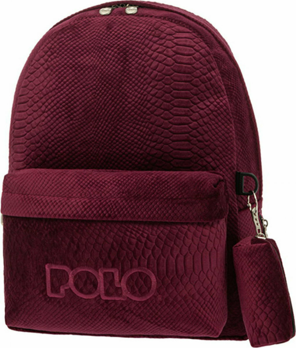 Polo Γυναικείο Υφασμάτινο Σακίδιο Πλάτης Μπορντό