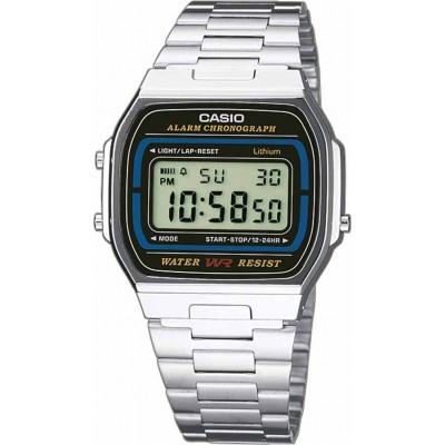 Casio Ψηφιακό Ρολόι Χρονογράφος με Μεταλλικό Μπρασελέ σε Ασημί χρώμαΚωδικός: A-164WA-1VES 