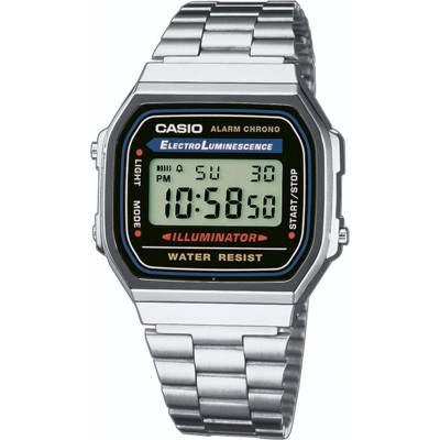 Casio Ψηφιακό Ρολόι με Μεταλλικό Μπρασελέ σε Ασημί χρώμαΚωδικός: A-168WA-1YES 