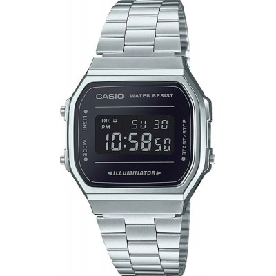 Casio Ψηφιακό Ρολόι Vintage Stainless με Μεταλλικό Μπρασελέ σε Ασημί χρώμαΚωδικός: A-168WEM-1EF