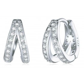 Bamoer Γυναικεία Σκουλαρίκια Κρίκοι από Ασήμι Με Πέτρες Bamoer Γυναικεία Σκουλαρίκια Κρίκοι από Ασήμι Με Πέτρες