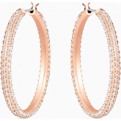 Swarovski Γυναικεία Σκουλαρίκια Κρίκοι Stone Hoop από Ορείχαλκο Επιχρυσωμένα