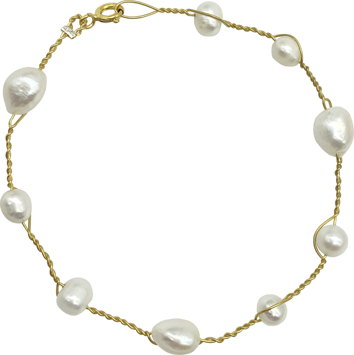 Χειροποίητο Ασημένιο 925 Επιχρυσωμένο Βραχιόλι Χειροπέδα με Μαργαριτάρια Χειροποίητο Ασημένιο 925 Επιχρυσωμένο Βραχιόλι Χειροπέδα με Μαργαριτάρια