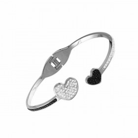 Prigkipas Γυναικείο Βραχιόλι Χειροπέδα με σχέδιο Καρδιά από Ατσάλι Prigkipas Γυναικείο Βραχιόλι Χειροπέδα με σχέδιο Καρδιά από Ατσάλι