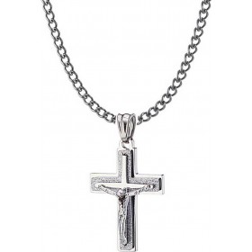 Oxzen Σταυρός από Ατσάλι Με αλυσίδα