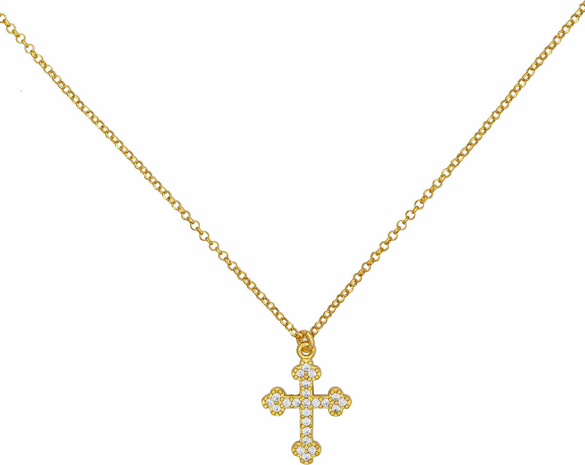 Excite-Fashion Ασημένιος Σταυρός Με αλυσίδα Επιχρυσωμένος Silver Series