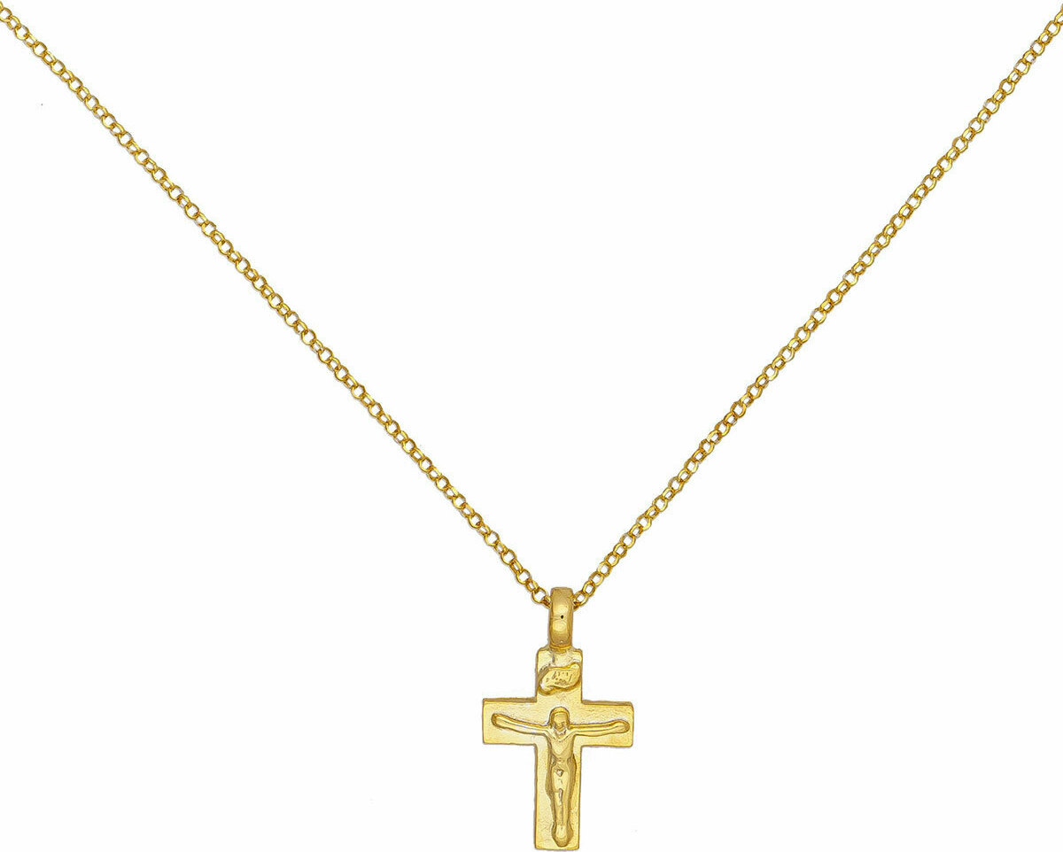 Excite-Fashion Ασημένιος Σταυρός Με αλυσίδα Επιχρυσωμένος