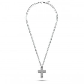 Police Λευκός Σταυρός Με Αλυσίδα από Ατσάλι Police Λευκός Σταυρός Με Αλυσίδα από Ατσάλι