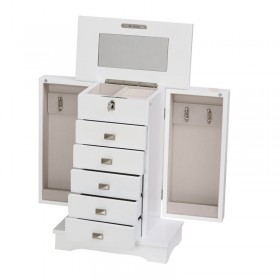 HomCom Μπιζουτιέρα Ξύλινη με Συρτάρι & Καθρέφτη HomCom Μπιζουτιέρα Ξύλινη με Συρτάρι & Καθρέφτη