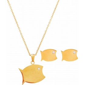 Medisei Σετ Κολιέ / Σκουλαρίκια Dalee Set Fish από Ατσάλι Επιχρυσωμένο Medisei Σετ Κολιέ / Σκουλαρίκια Dalee Set Fish από Ατσάλι Επιχρυσωμένο