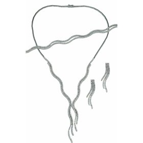 Σετ κοσμημάτων λευκόχρυσο 14 καράτια με ζιργκόν