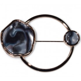 Καρφίτσα φο μπιζού ορείχαλκος με κρυστάλλους σε ροζ χρυσό χρώμα BZ-KR-00064