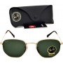 Ray Ban Hexagonal Unisex Γυαλιά Ηλίου σε Χρυσό χρώμα RB3548N 001