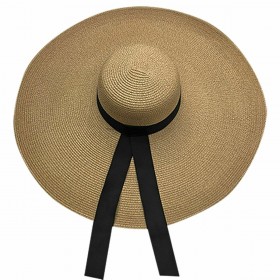 Summertiempo Γυναικείο Ψάθινο Καπέλο Floppy Beige/Black Summertiempo Γυναικείο Ψάθινο Καπέλο Floppy Beige/Black