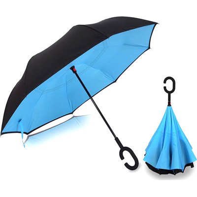 Kazbrella PB23-022 Ανδρική Ομπρέλα Βροχής με Μπαστούνι Μπλε