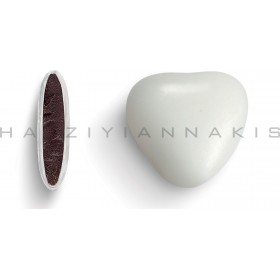 Χατζηγιαννάκης Μεσαίες Καρδιές Σοκολάτα Λευκό Ματ 4000gr