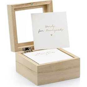 KG8 Κουτί Ευχών Γάμου Μπεζ 9,5x9,5x6cm