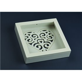 Στεφανοθήκη Καρδιά Ξύλινη 24x24cm