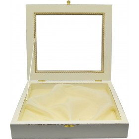 Ankor Στεφανοθήκη Λευκό Ξύλινη Ντεκαπέ 30x26cm