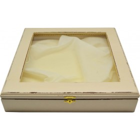 Ankor Στεφανοθήκη Μπεζ Ξύλινη Ντεκαπέ 29x29cm