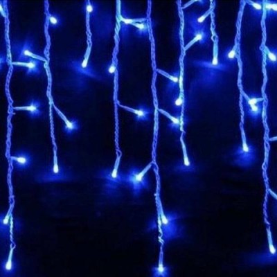 100 Χριστουγεννιάτικα Λαμπάκια LED Μπλε 1.8μ x 60εκ τύπου Βροχή με Διαφανές Καλώδιο EurolampΚωδικός: 600-11353 