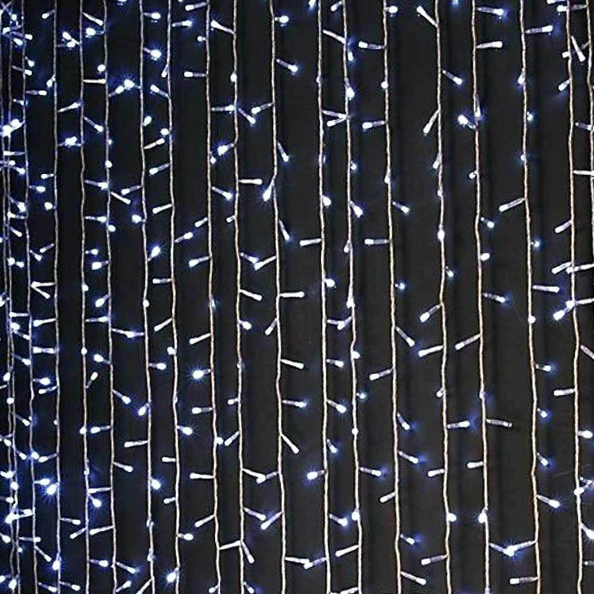 360 Χριστουγεννιάτικα Λαμπάκια LED Φυσικό Λευκό 2μ x 200εκ τύπου Κουρτίνα με Διαφανές Καλώδιο EurolampΚωδικός: 600-11370 