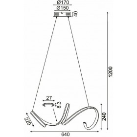 Aca Κρεμαστό Φωτιστικό Μοντέρνο LED ΑσημίΚωδικός: HM91LEDP64CH 