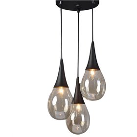 Aca Κρεμαστό Φωτιστικό Μοντέρνο Τρίφωτο ΜαύροΚωδικός: OD53423RBK 