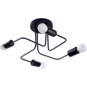 Aca Μεταλλική Πλαφονιέρα Οροφής ΜαύρηΚωδικός: TNK933844CBK  Aca Μεταλλική Πλαφονιέρα Οροφής ΜαύρηΚωδικός: TNK933844CBK