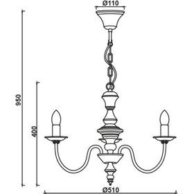 Aca Πολυέλαιος 3xE14 Ø51cm με Κεράκια Λευκός DL9313PAG