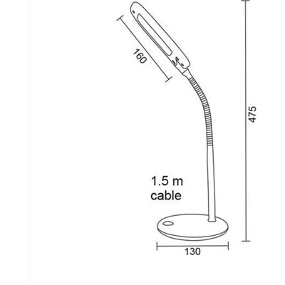 Aca Φωτιστικό Γραφείου LED 13x47.5cm ΜαύροΚωδικός: 15205LEDBK 