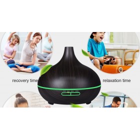 Andowl Συσκευή για Αρωματοθεραπεία Ultrasonic Humidifier And Aromatherapy Καφέ Σκούρο