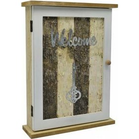 Ankor Κλειδοθήκη Τοίχου Ξύλινη Welcome Φυσικό-Λευκό 22x6.5x29.5cm Ankor Κλειδοθήκη Τοίχου Ξύλινη Welcome Φυσικό-Λευκό 22x6.5x29.5cm
