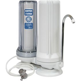 Aqua Filter FHCTF2 Συσκευή Φίλτρου Νερού Άνω και Κάτω Πάγκου Διπλή με Βρυσάκι με Ανταλλακτικό Φίλτρο