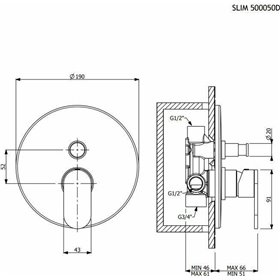 Armando Vicario Slim 500050D-221 Μίκτης 2 Εξόδων Με Εκτροπέα Μπρονζέ Armando Vicario Slim 500050D-221 Μίκτης 2 Εξόδων Με Εκτροπέα Μπρονζέ