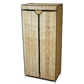 AT00097 Υφασμάτινη Ντουλάπα με Φερμουάρ σε Μπεζ Χρώμα 27x26x77cm