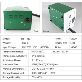 Best BST-863 Σταθμός Κόλλησης Ρεύματος 1200W με Ρύθμιση Θερμοκρασίας
