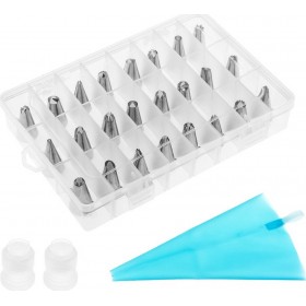 Cake Piping Icing Nozzles Tips Kit Set for Cakes Cupcakes Decorating Cookies Pastry Making Tools (24 PCS)
