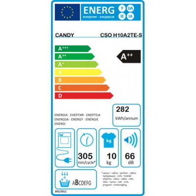 Candy CSO H10A2TE-S Στεγνωτήριο 10kg A++ με Αντλία Θερμότητας